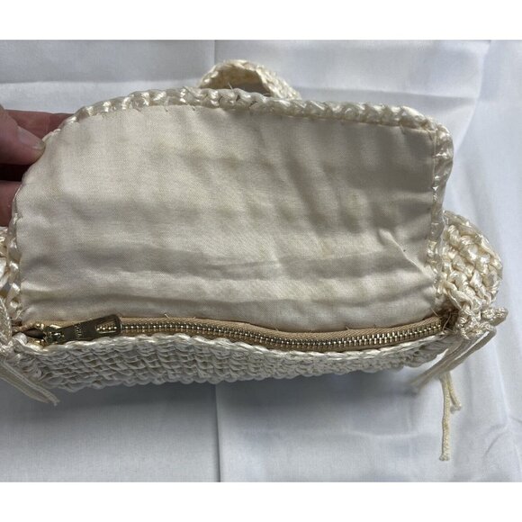 Vintage BB Shoulder Handbag Purse Beaded Tan 7”x8” Made In Hong Kong‎ - Picture 7 of 10